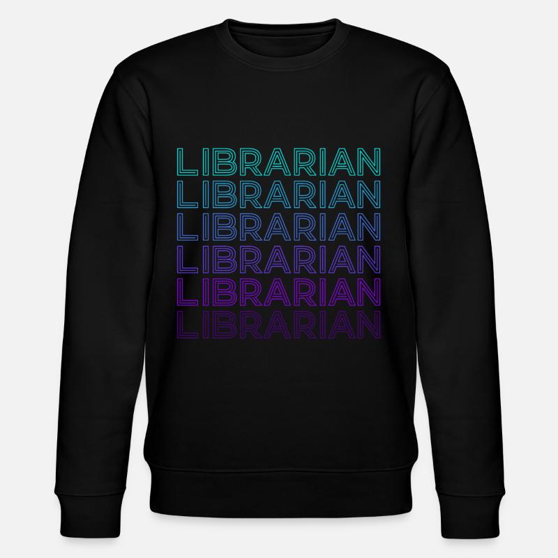 Librarian Retro - Stanley/Stella CHANGER Unisex Organic Sweatshirt - black