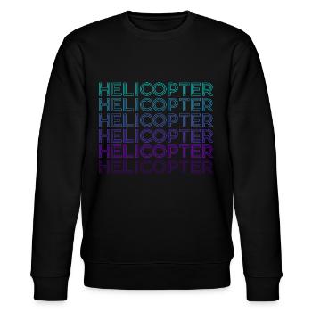 Hubschrauberpilot Luftfahrt Retro - Stanley/Stella Unisex Bio-Sweatshirt CHANGER  - Schwarz - Vorne - Nik (191cm) & Marisol (170cm)