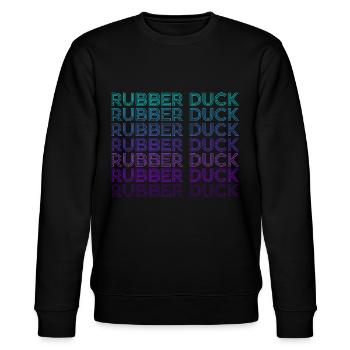 Gummi-Ente Retro - Stanley/Stella Unisex Bio-Sweatshirt CHANGER  - Schwarz - Vorne - Nik (191cm) & Marisol (170cm)