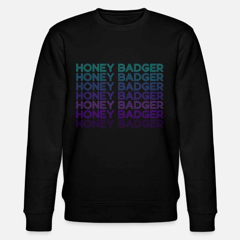 Honey Badger Retro - Stanley/Stella CHANGER Unisex Organic Sweatshirt - black