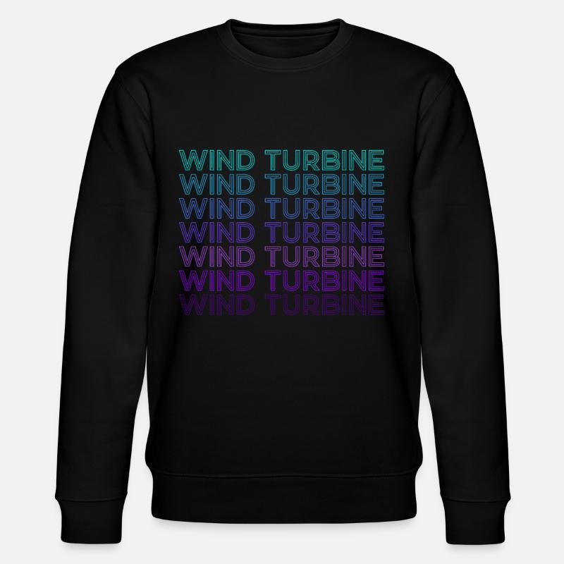 Windturbine Retro - Stanley/Stella Unisex Bio-Sweatshirt CHANGER  - Schwarz