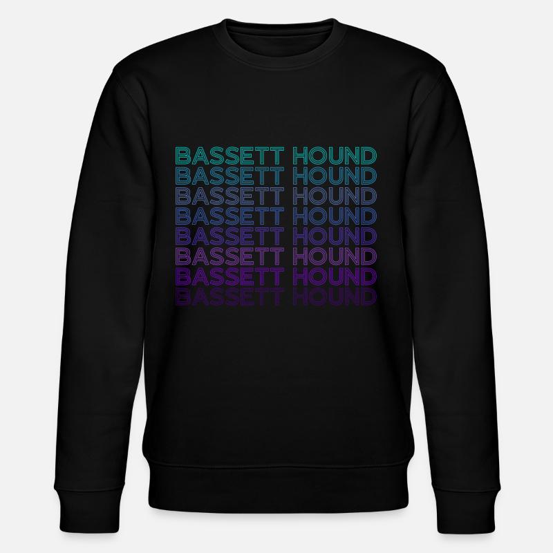 Bassett Hound Retro - Stanley/Stella Unisex Bio-Sweatshirt CHANGER  - Schwarz