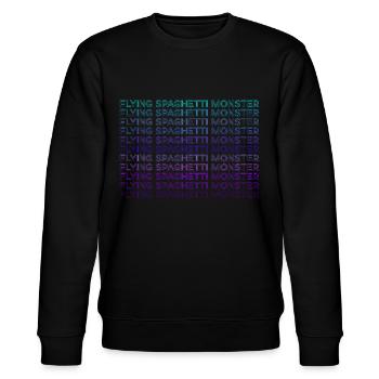 Fliegendes Spaghettimonster Pastafari FSM Retro - Stanley/Stella Unisex Bio-Sweatshirt CHANGER  - Schwarz - Vorne - Nik (191cm) & Marisol (170cm)