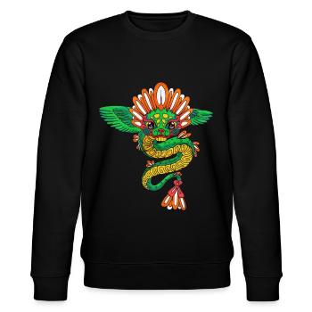 Quetzalcoatl Aztec Maya Serpent à plumes - Sweat bio CHANGER Stanley/Stella Unisexe - noir - Devant - Nik (191cm) & Marisol (170cm)