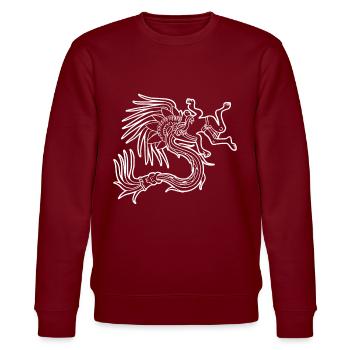Quetzalcoatl Aztec Maya Serpent à plumes - Sweat bio CHANGER Stanley/Stella Unisexe - bordeaux - Devant - Nik (191cm) & Marisol (170cm)