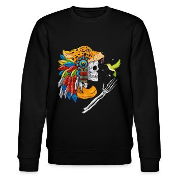 Quetzalcoatl Aztec Skull Maya Inca Toltèques - Sweat bio CHANGER Stanley/Stella Unisexe - noir - Devant - Nik (191cm) & Marisol (170cm)