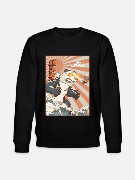 Kaiju Panda Japanese Monster Gift - Stanley/Stella CHANGER Unisex Organic Sweatshirt - black