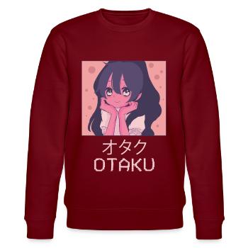 Otaku Anime Mädchen Japanisch Vaporwave Ästhetisch - Stanley/Stella Unisex Bio-Sweatshirt CHANGER  - Burgunderrot - Vorne - Nik (191cm) & Marisol (170cm)