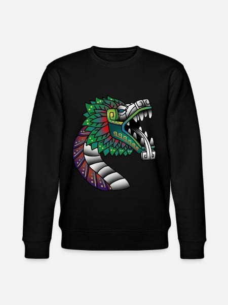 Quetzalcoatl Ancient Aztec feathered snake - Stanley/Stella CHANGER Unisex Organic Sweatshirt - black