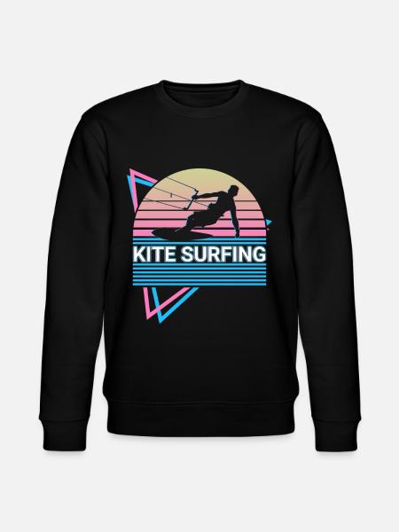 Kitesurfing Kitesurfer Retro Gift - Stanley/Stella CHANGER Unisex Organic Sweatshirt - black