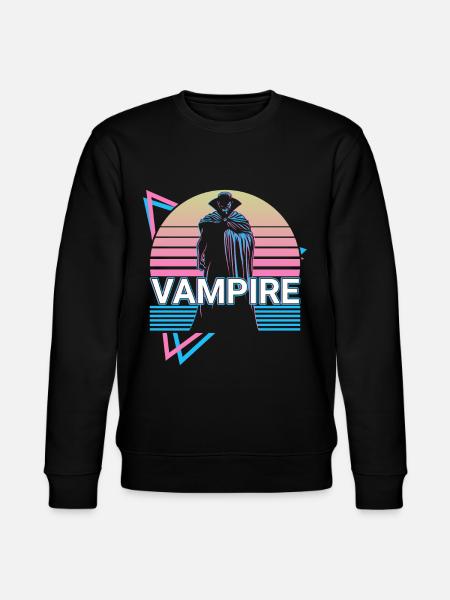 Vampire Halloween Bloodsucker Retro Gift - Stanley/Stella CHANGER Unisex Organic Sweatshirt - black