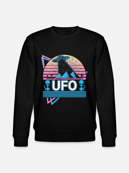 Ufo Alien Kidnapping Retro Gift - Stanley/Stella CHANGER Unisex Organic Sweatshirt - black