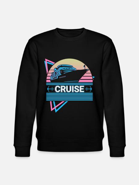 Cruise Ship Retro Gift - Stanley/Stella CHANGER Unisex Organic Sweatshirt - black