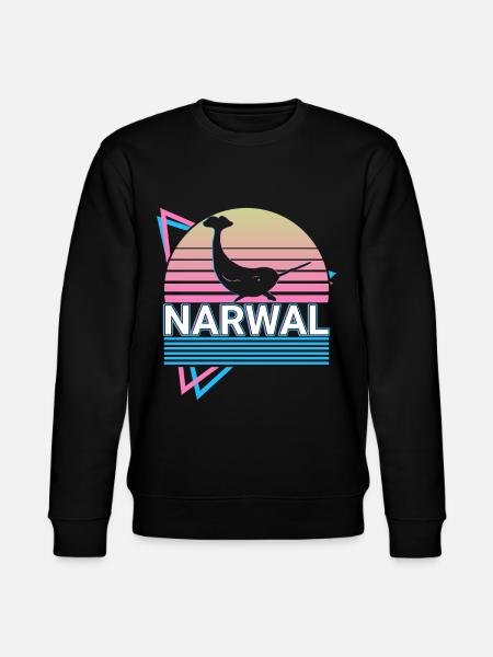 Narwal Retro Geschenk - Stanley/Stella Unisex Bio-Sweatshirt CHANGER - Schwarz