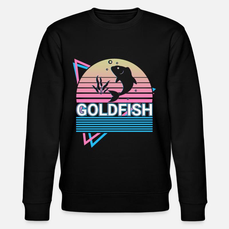 Goldfisch Retro Geschenk - Stanley/Stella Unisex Bio-Sweatshirt CHANGER  - Schwarz