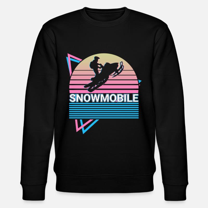 Schneemobil Retro Geschenk - Stanley/Stella Unisex Bio-Sweatshirt CHANGER  - Schwarz