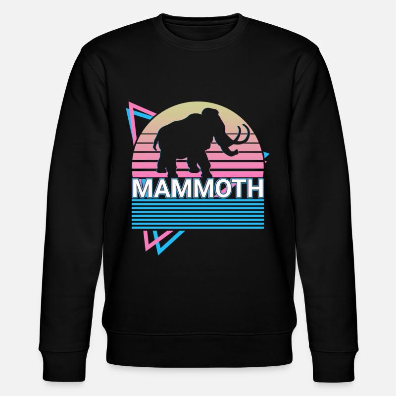 Mammut Elephant Retro Gift - Stanley/Stella CHANGER Unisex Organic Sweatshirt - black