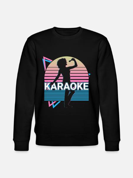 Karaoke Singer Retro Gift - Stanley/Stella CHANGER Unisex Organic Sweatshirt - black