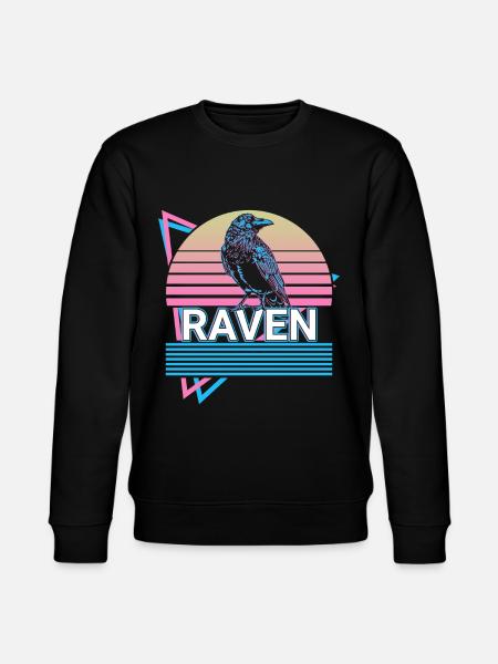 Raven Crow Retro Gift - Stanley/Stella CHANGER Unisex Organic Sweatshirt - black