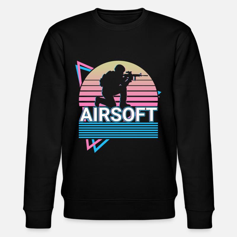 Airsoft Retro Gift - Stanley/Stella CHANGER Unisex Organic Sweatshirt - black
