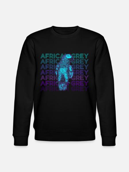 African Grey Parrot Retro Gift - Stanley/Stella CHANGER Unisex Organic Sweatshirt - black