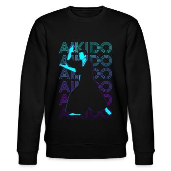 Aikido Arts Martiaux Japonais Rétro Cadeau - Sweat bio CHANGER Stanley/Stella Unisexe - noir - Devant - Nik (191cm) & Marisol (170cm)