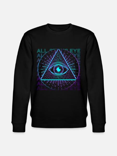 All-seeing Eye Retro Gift - Stanley/Stella CHANGER Unisex Organic Sweatshirt - black