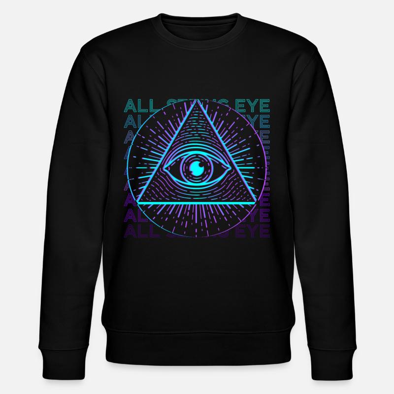 All-seeing Eye Retro Gift - Stanley/Stella CHANGER Unisex Organic Sweatshirt - black