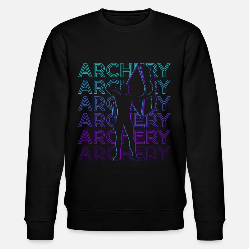 Archery Archer Retro Gift - Stanley/Stella CHANGER Unisex Organic Sweatshirt - black