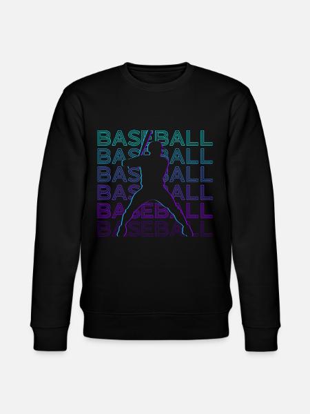 Baseball Player Retro Gift - Stanley/Stella CHANGER Unisex Organic Sweatshirt - black