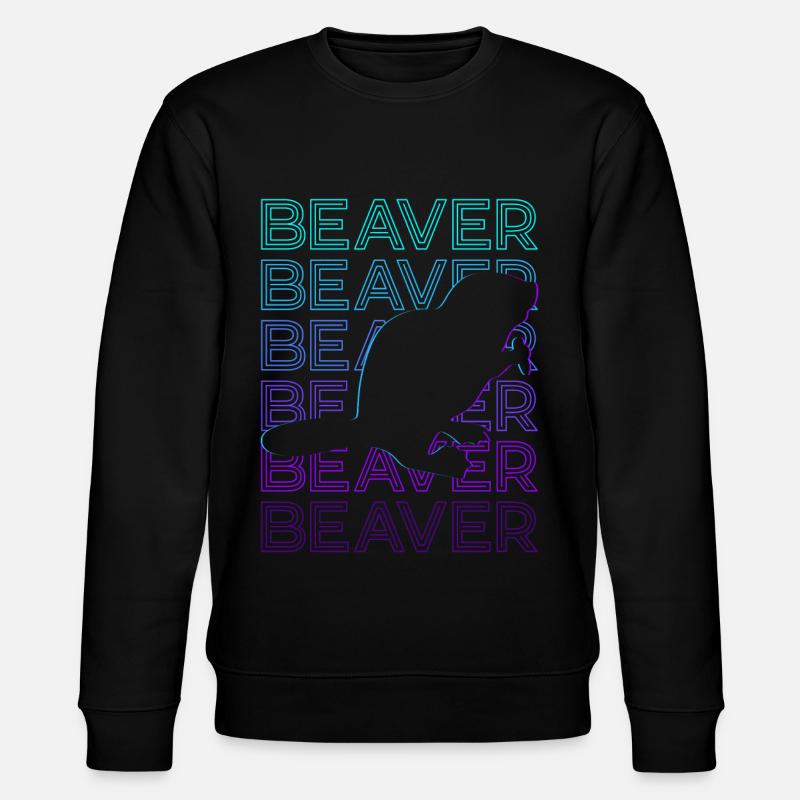 Beaver Retro Gift - Stanley/Stella CHANGER Unisex Organic Sweatshirt - black