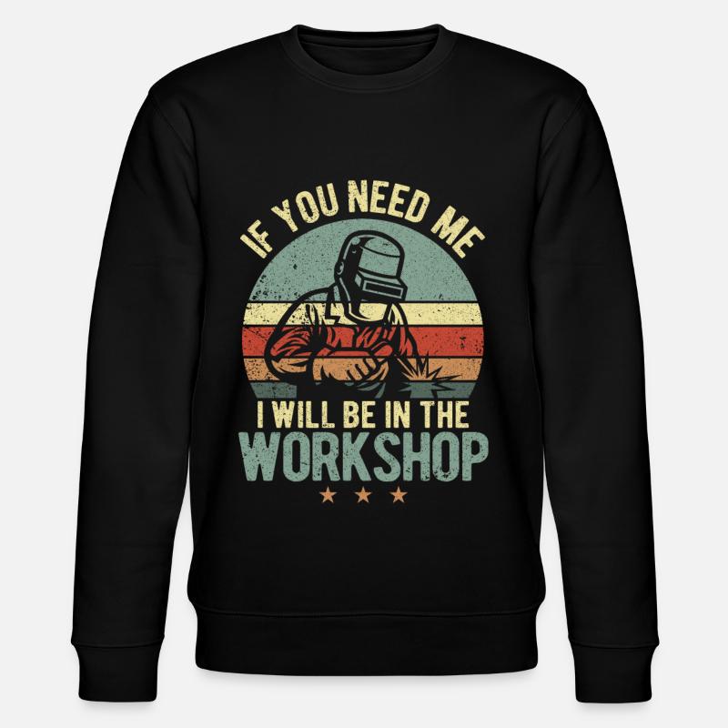 Funny Welder Welding Retro Gift - Stanley/Stella CHANGER Unisex Organic Sweatshirt - black