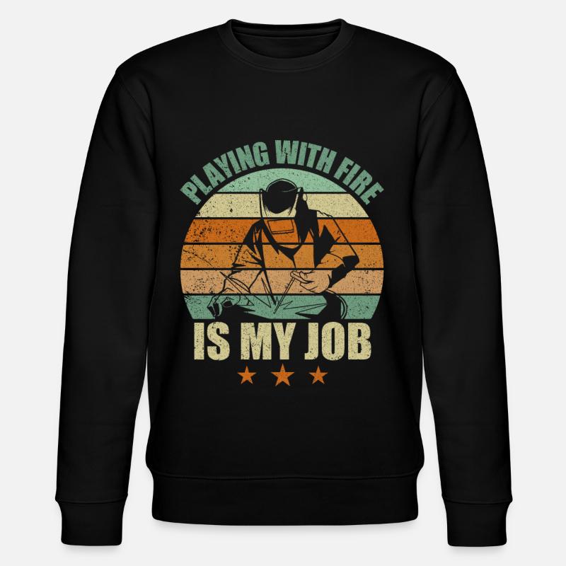 Funny Welder Welding Retro Gift - Stanley/Stella CHANGER Unisex Organic Sweatshirt - black