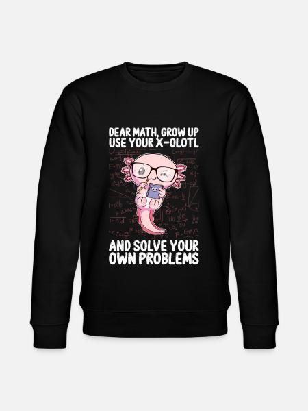 Funny Math Kawaii Axolotl Gift - Stanley/Stella CHANGER Unisex Organic Sweatshirt - black