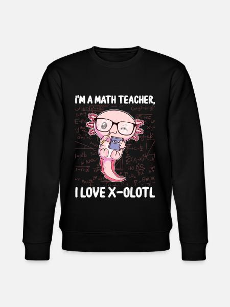 Funny Math Kawaii Axolotl Gift - Stanley/Stella CHANGER Unisex Organic Sweatshirt - black
