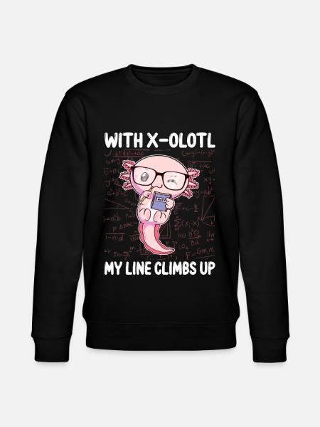 Funny Math Kawaii Axolotl Gift - Stanley/Stella CHANGER Unisex Organic Sweatshirt - black