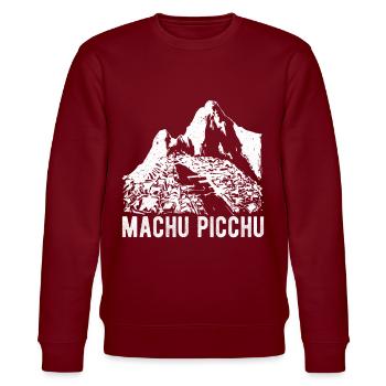 Machu Picchu Peru Inca Gift - Stanley/Stella CHANGER Unisex Organic Sweatshirt - burgundy - Front - Nik (191cm) & Marisol (170cm)