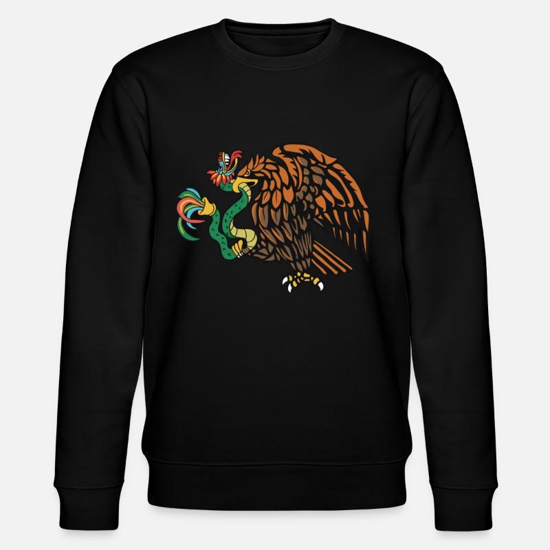 Quetzalcoatl Aztec Feathered Snake Eagle - Stanley/Stella CHANGER Unisex Organic Sweatshirt - black