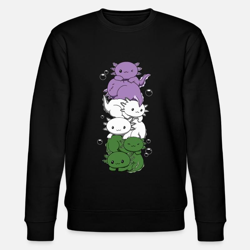 Genderqueer Drapeau Axolotl Pile Kawaii - Sweat bio CHANGER Stanley/Stella Unisexe - noir