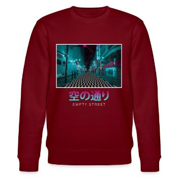 Anemoiacore Aesthetic Border Space Weirdcore - Stanley/Stella CHANGER Unisex Organic Sweatshirt - burgundy - Front - Nik (191cm) & Marisol (170cm)