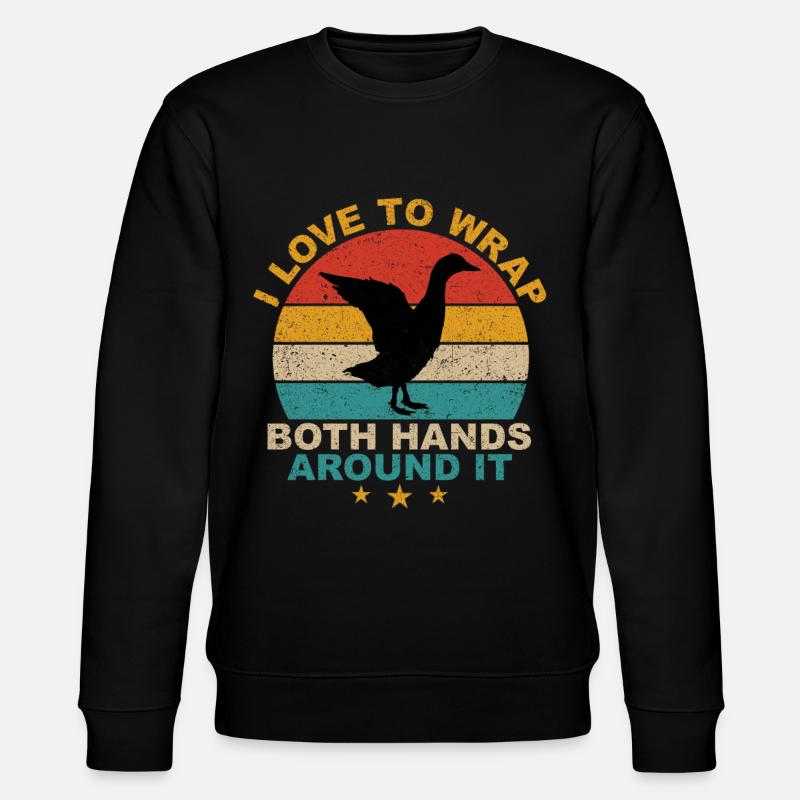 Funny Funny Duck Hunt under - Stanley/Stella CHANGER Unisex Organic Sweatshirt - black