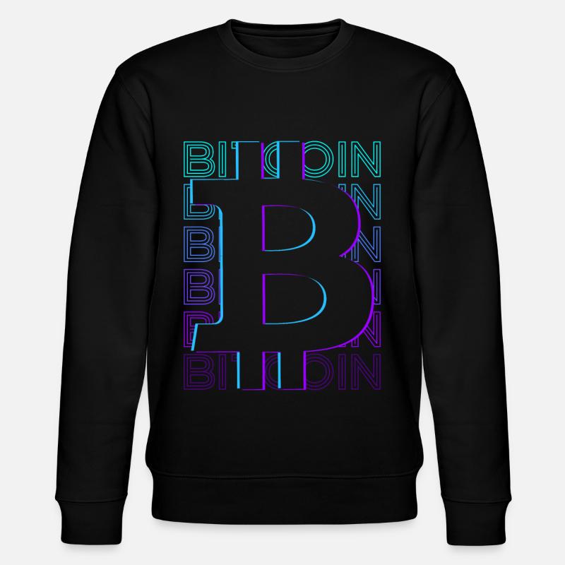 Bitcoin Cryptocurrency Crypto Retro Gift - Stanley/Stella CHANGER Unisex Organic Sweatshirt - black