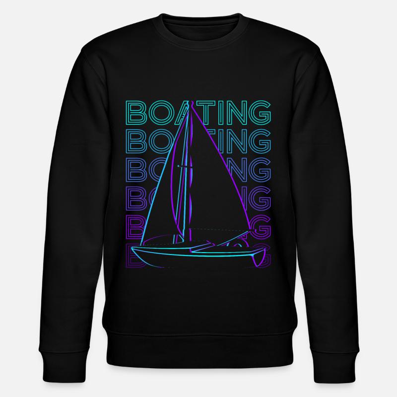 Bootfahren Segelboot Retro Geschenk - Stanley/Stella Unisex Bio-Sweatshirt CHANGER  - Schwarz