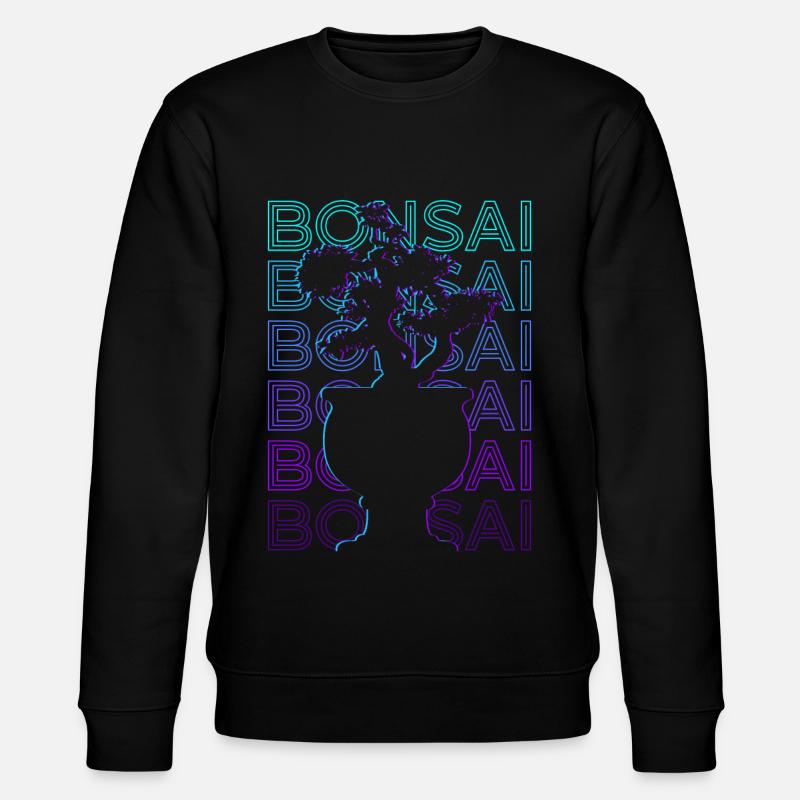 Bonsai Baum Retro Geschenk - Stanley/Stella Unisex Bio-Sweatshirt CHANGER  - Schwarz