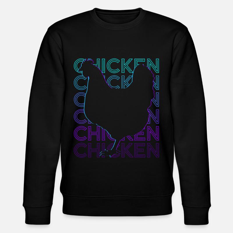 Chicken Retro Gift - Stanley/Stella CHANGER Unisex Organic Sweatshirt - black