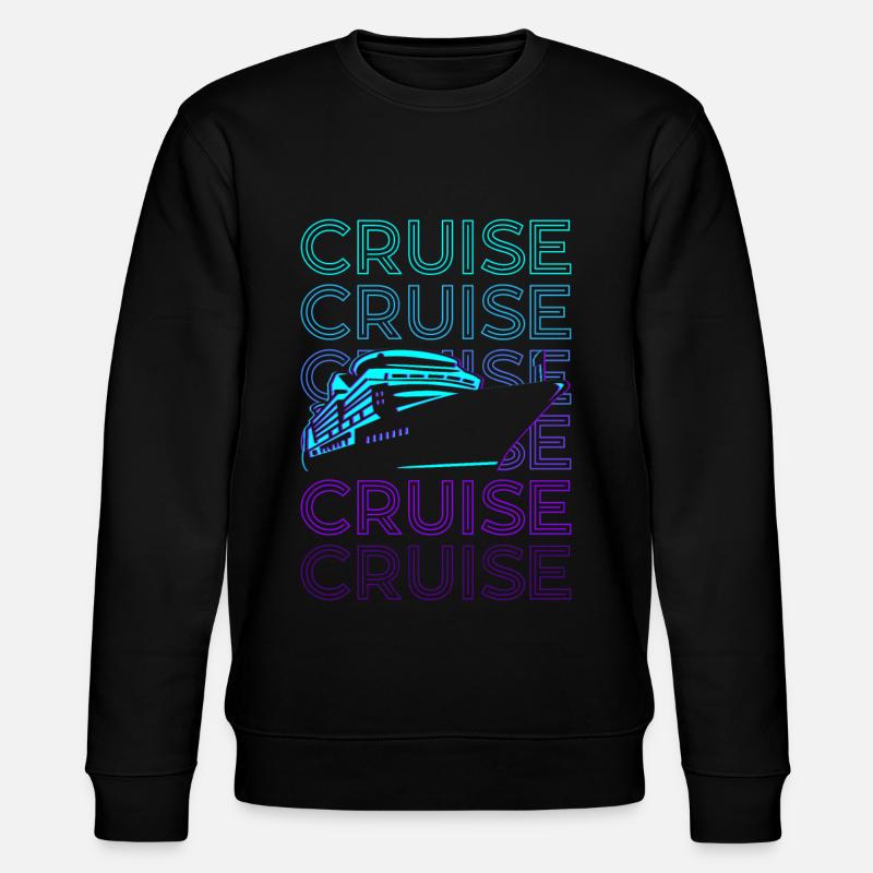 Cruise Ship Retro Gift - Stanley/Stella CHANGER Unisex Organic Sweatshirt - black