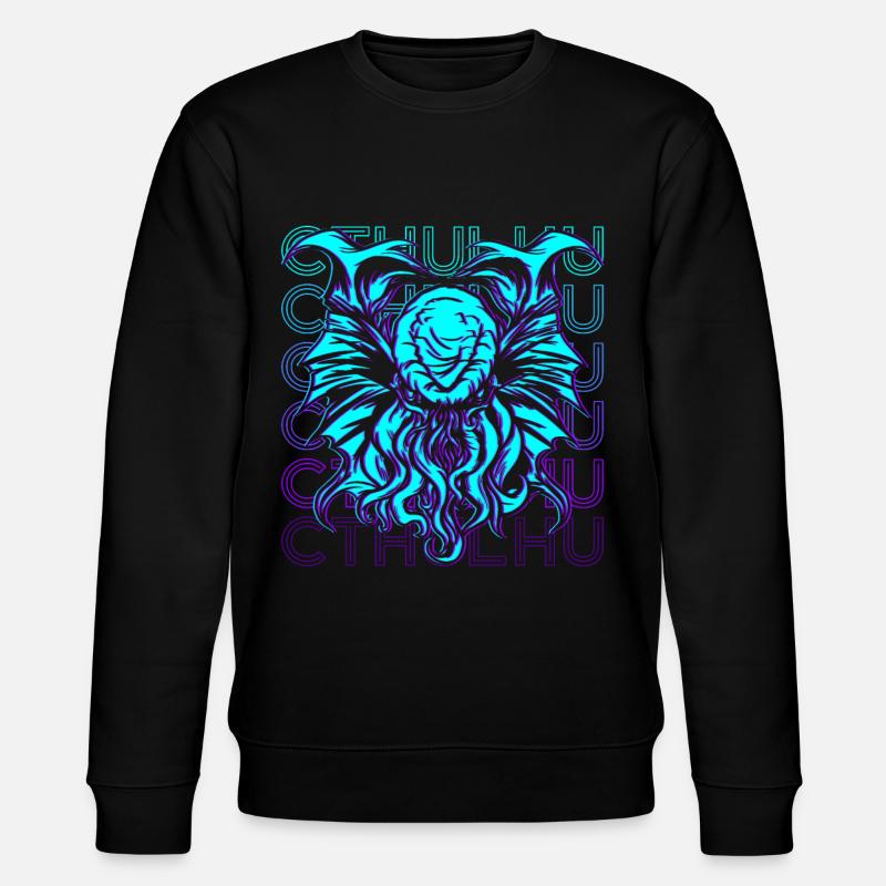 Cthulhu Necronomicon Monster Retro Gift - Stanley/Stella CHANGER Unisex Organic Sweatshirt - black
