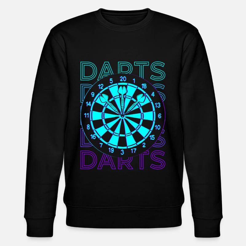 Darts Retro Geschenk - Stanley/Stella Unisex Bio-Sweatshirt CHANGER - Schwarz
