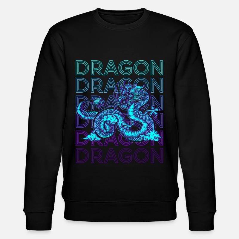 Drache Retro Geschenk - Stanley/Stella Unisex Bio-Sweatshirt CHANGER  - Schwarz