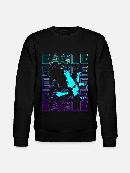 Eagle Retro Gift - Stanley/Stella CHANGER Unisex Organic Sweatshirt - black